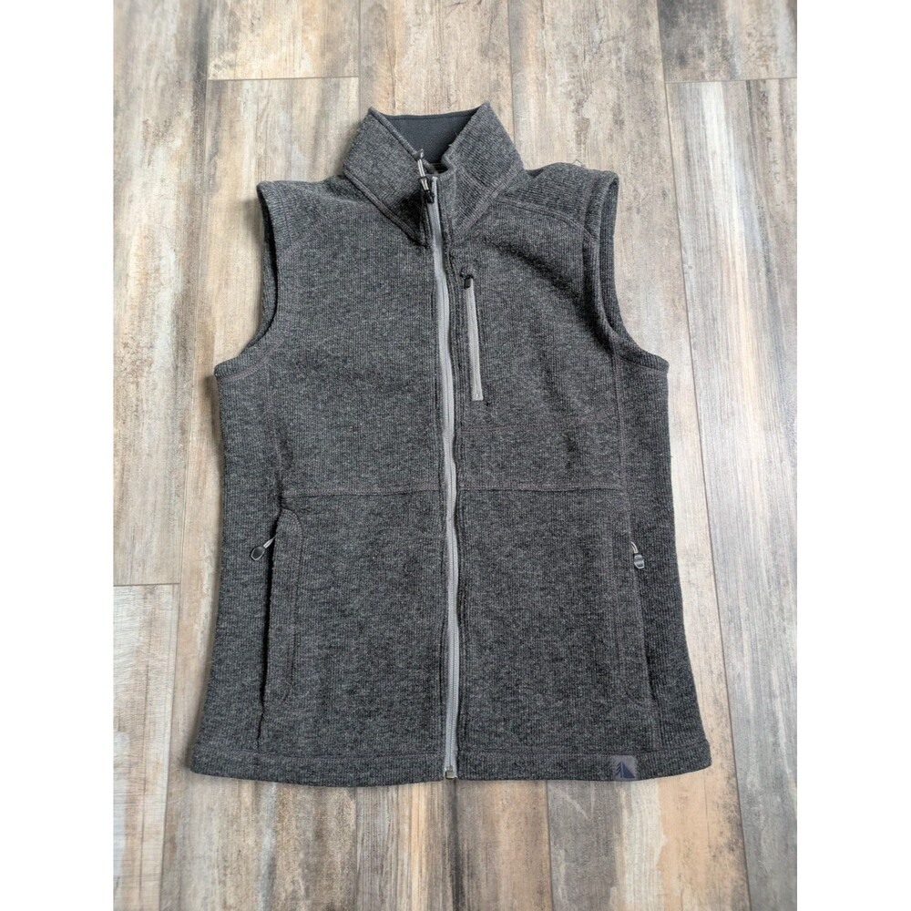 L.L. Bean Men's Dark Charcoal Zip-Front Fleece Vest